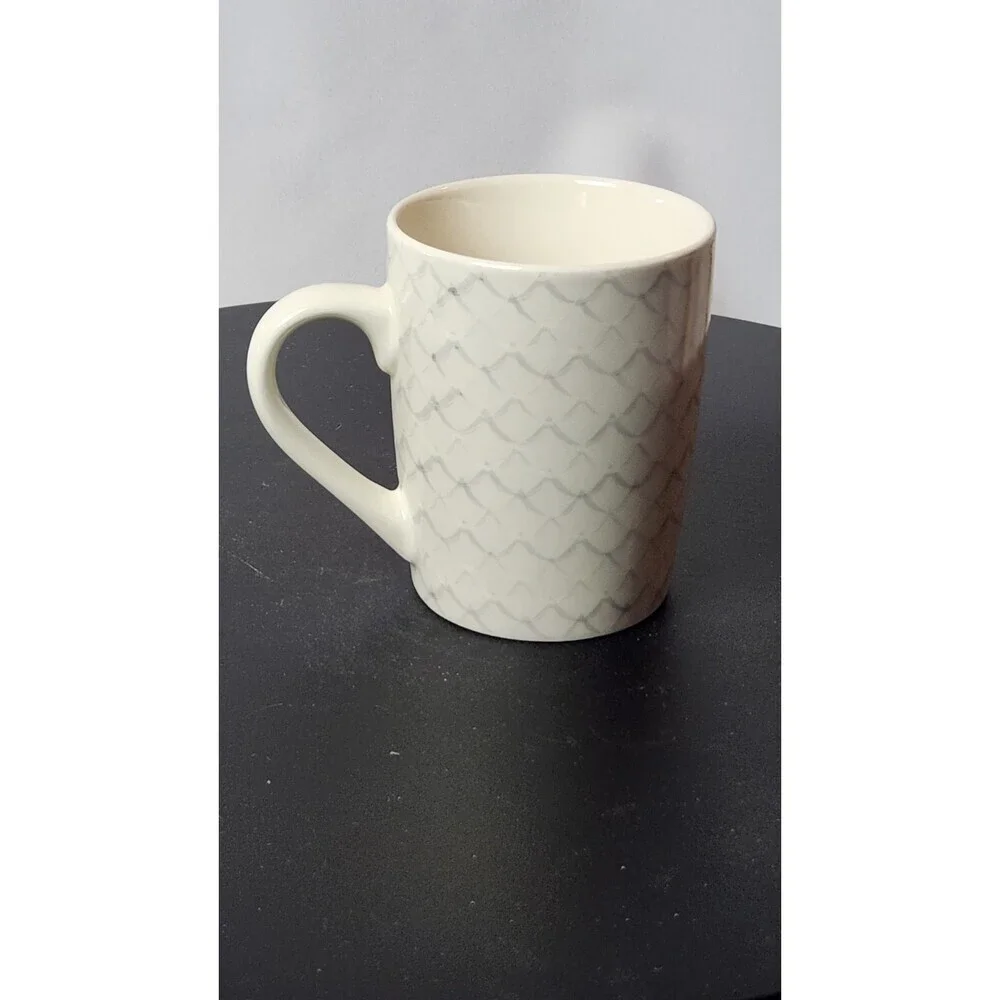 Starbucks 2021 Silver Mermaid Scales Ceramic Coffee Mug 10 oz Tea Cup